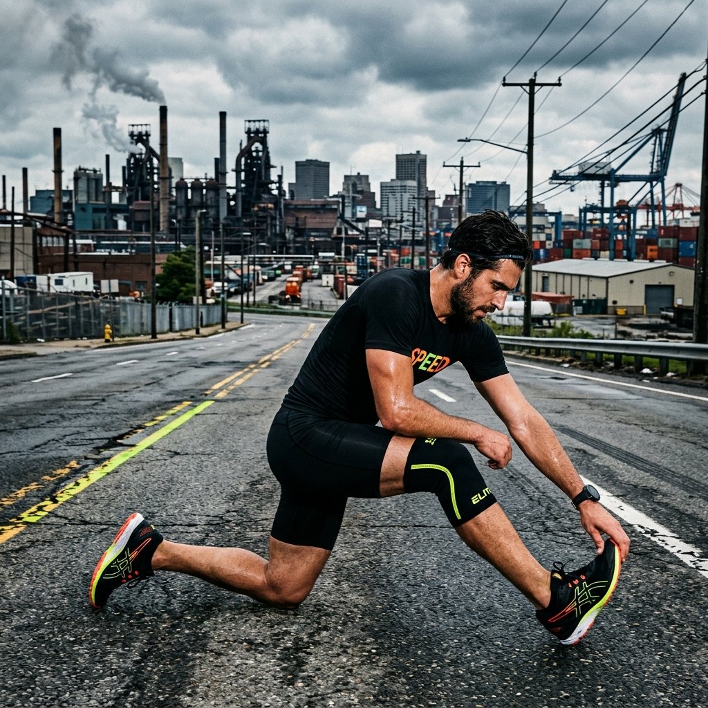 Active Athlete Crouching